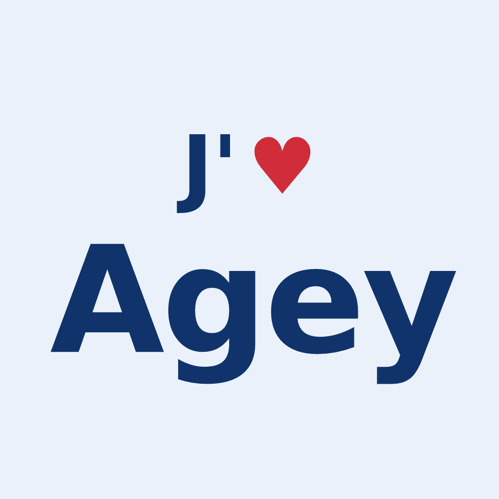 Sticker personnalisé Agey — design J'aime Agey