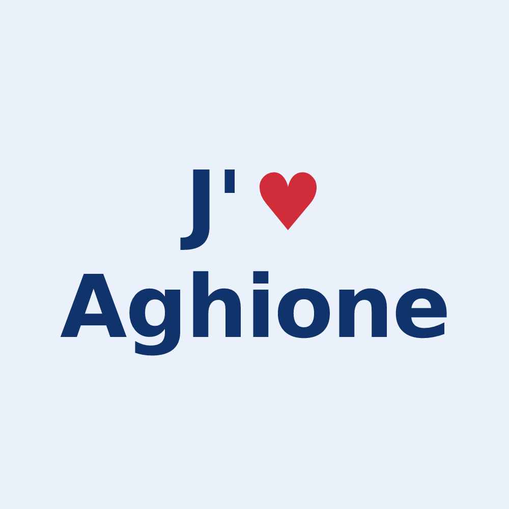 Sticker personnalisé Aghione — design J'aime Aghione