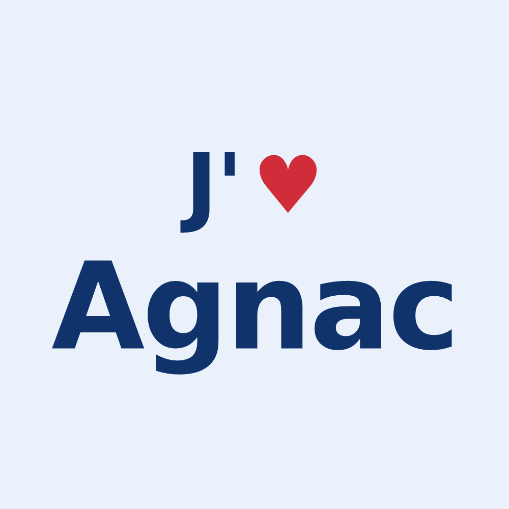 Sticker personnalisé Agnac — design J'aime Agnac