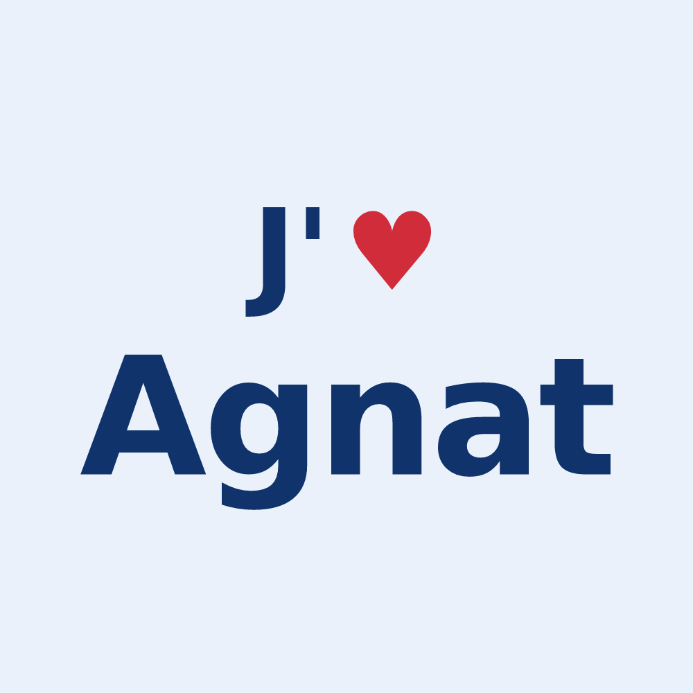 Sticker personnalisé Agnat — design J'aime Agnat