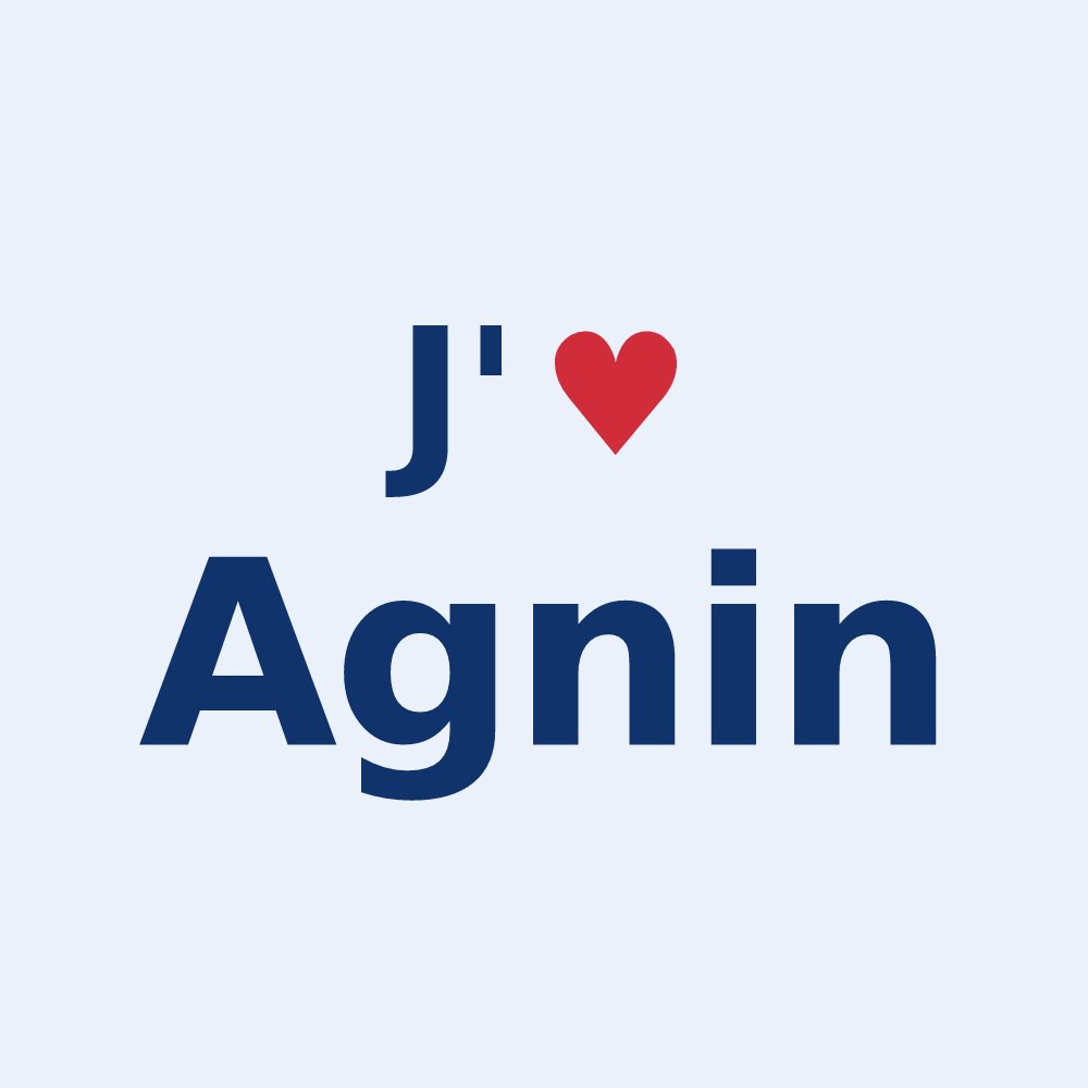 Sticker personnalisé Agnin — design J'aime Agnin