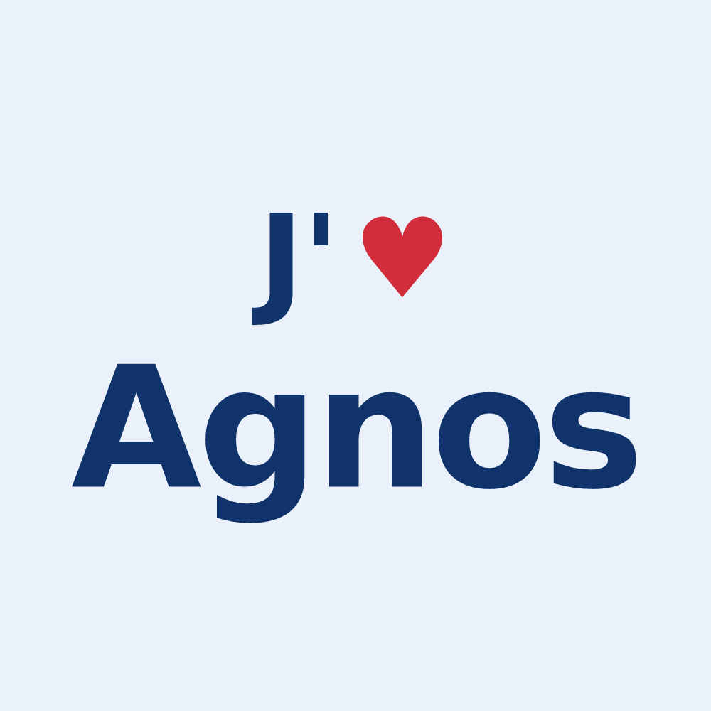 Sticker personnalisé Agnos — design J'aime Agnos