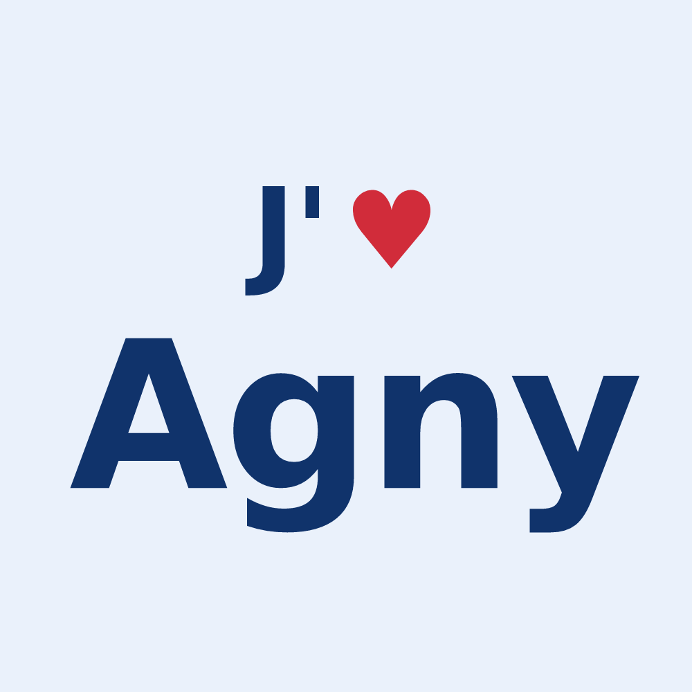 Sticker personnalisé Agny — design « J'aime Agny » imprimé sur le sticker