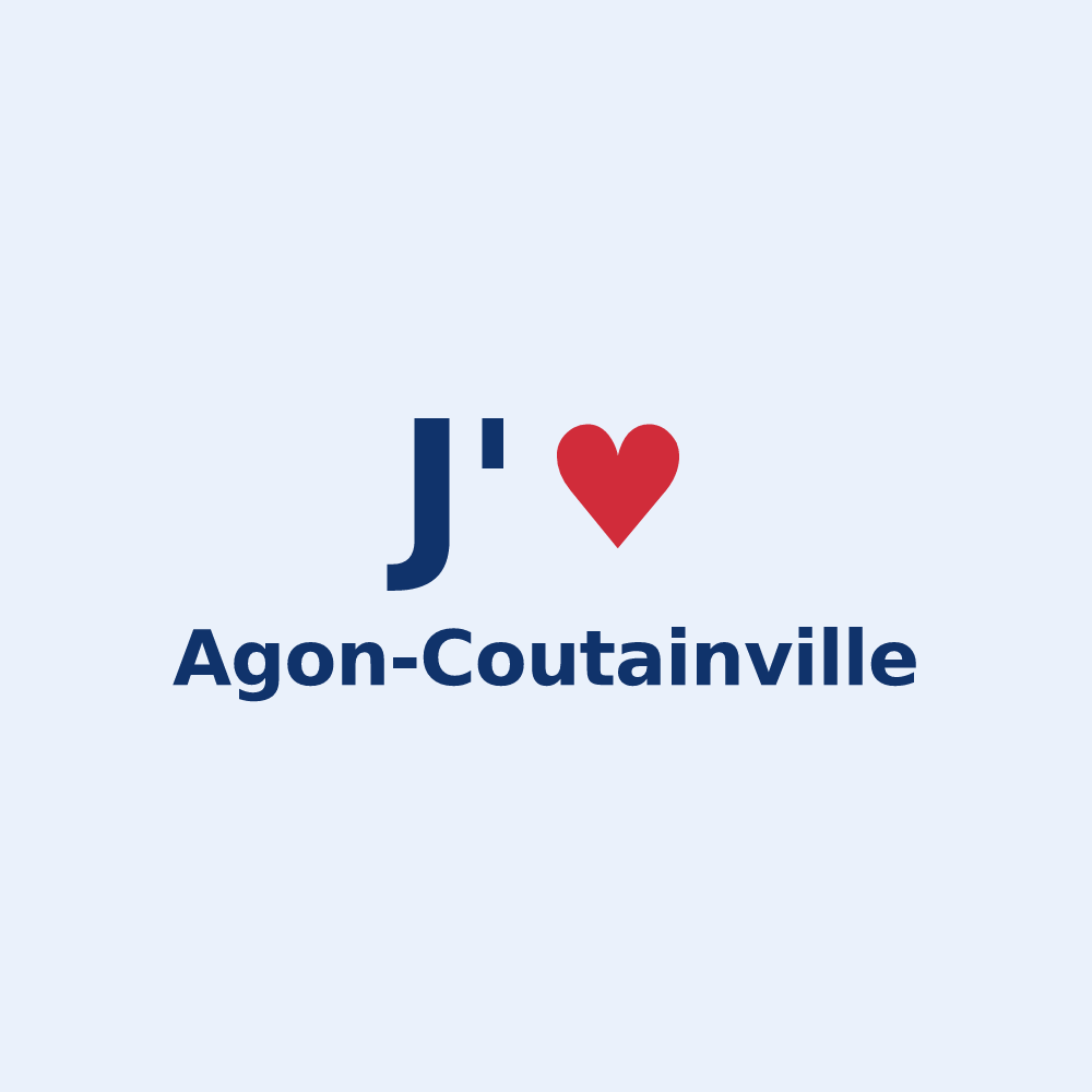 Sticker personnalisé Agon-Coutainville — design « J'aime Agon-Coutainville » imprimé sur le sticker