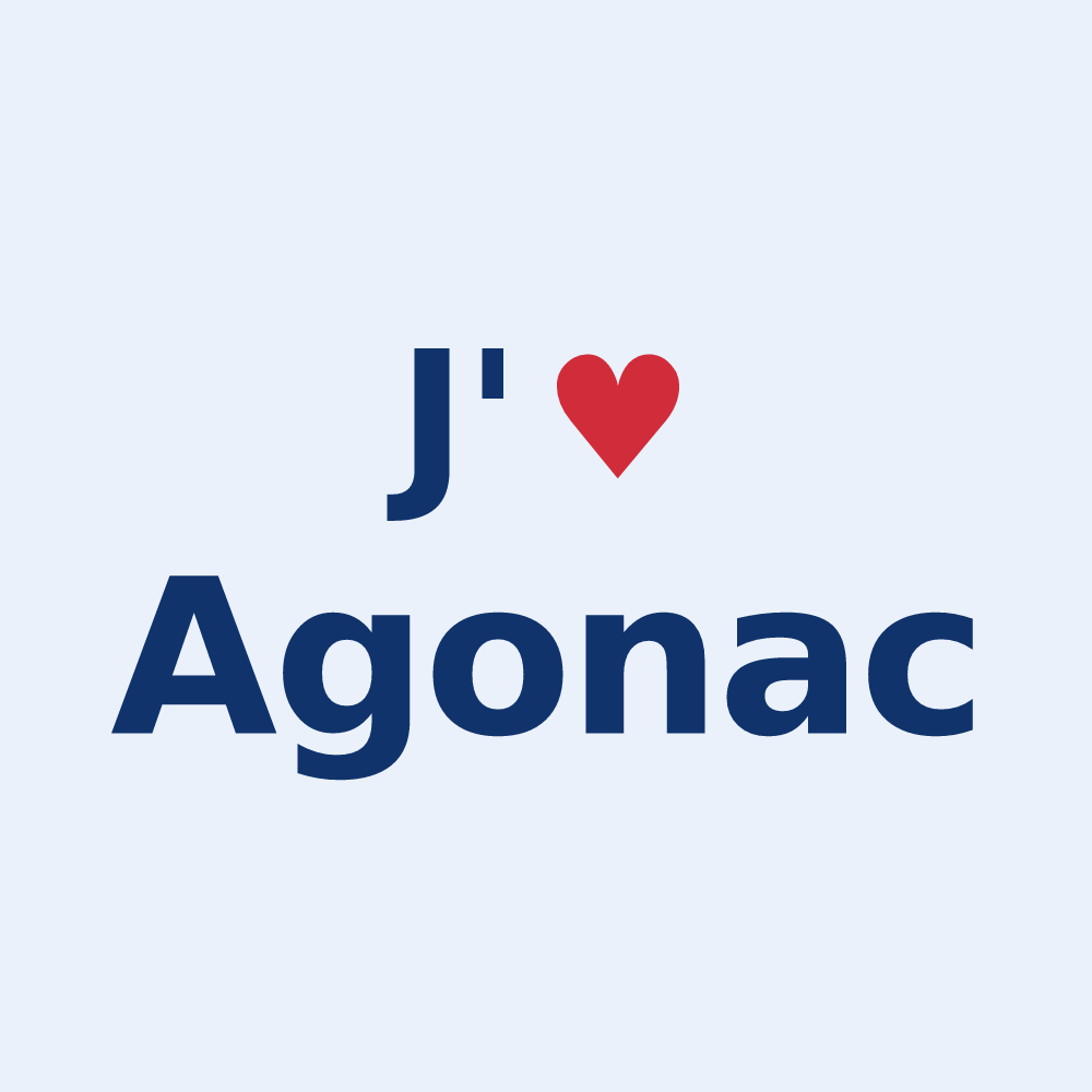 Sticker personnalisé Agonac — design J'aime Agonac