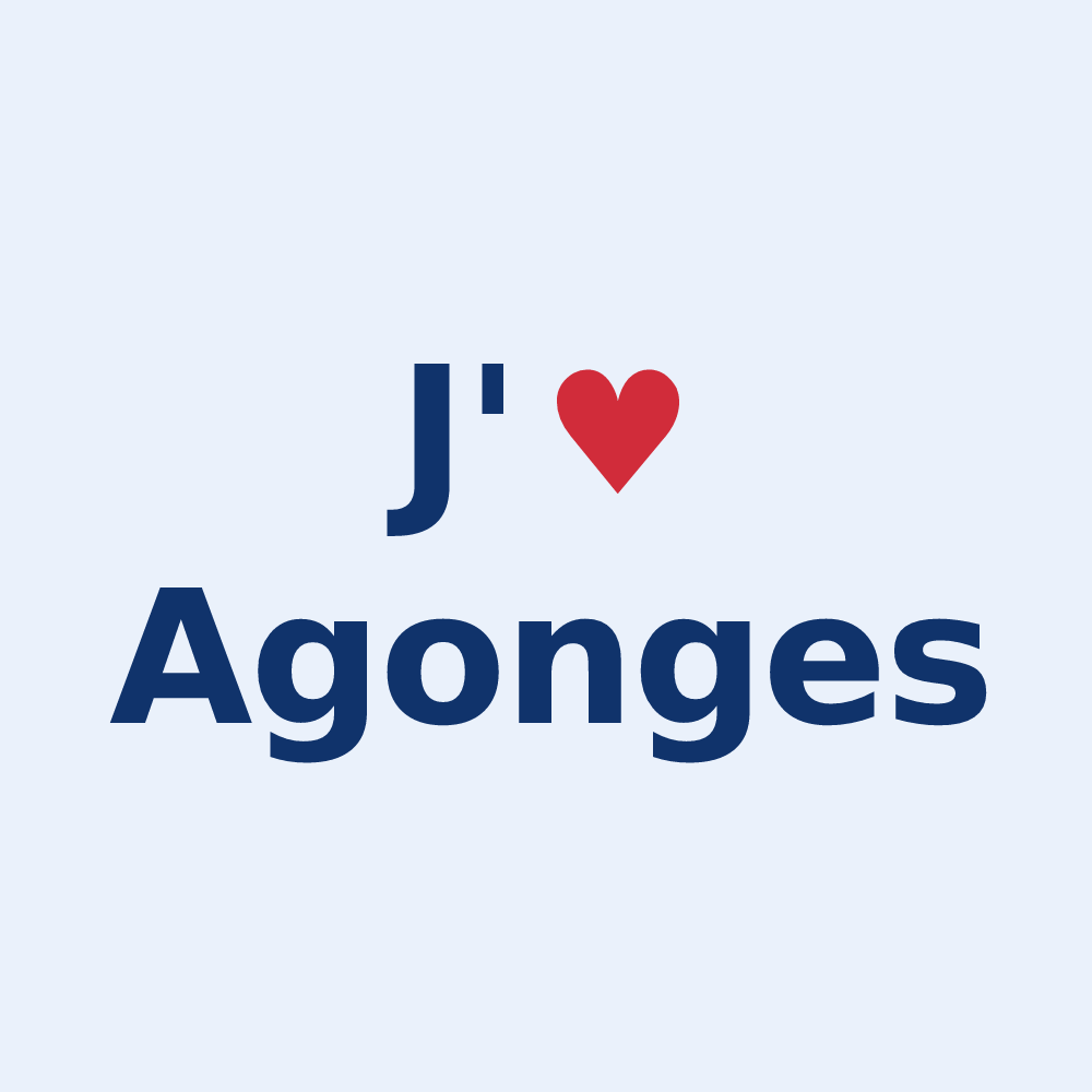 Sticker personnalisé Agonges — design J'aime Agonges