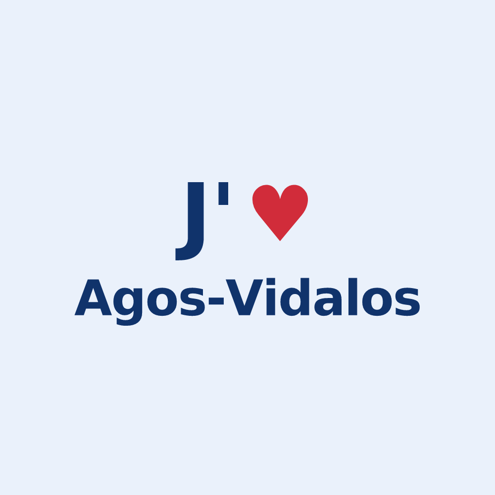 Sticker personnalisé Agos-Vidalos — design J'aime Agos-Vidalos