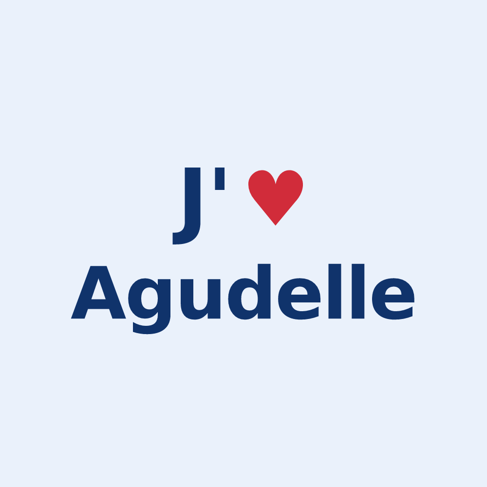 Sticker personnalisé Agudelle — design J'aime Agudelle