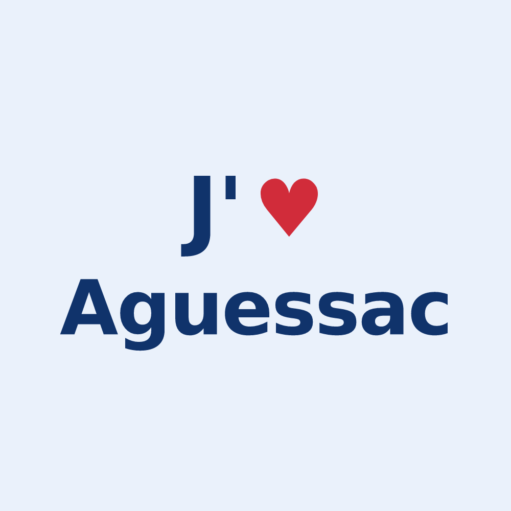 Sticker personnalisé Aguessac — design J'aime Aguessac