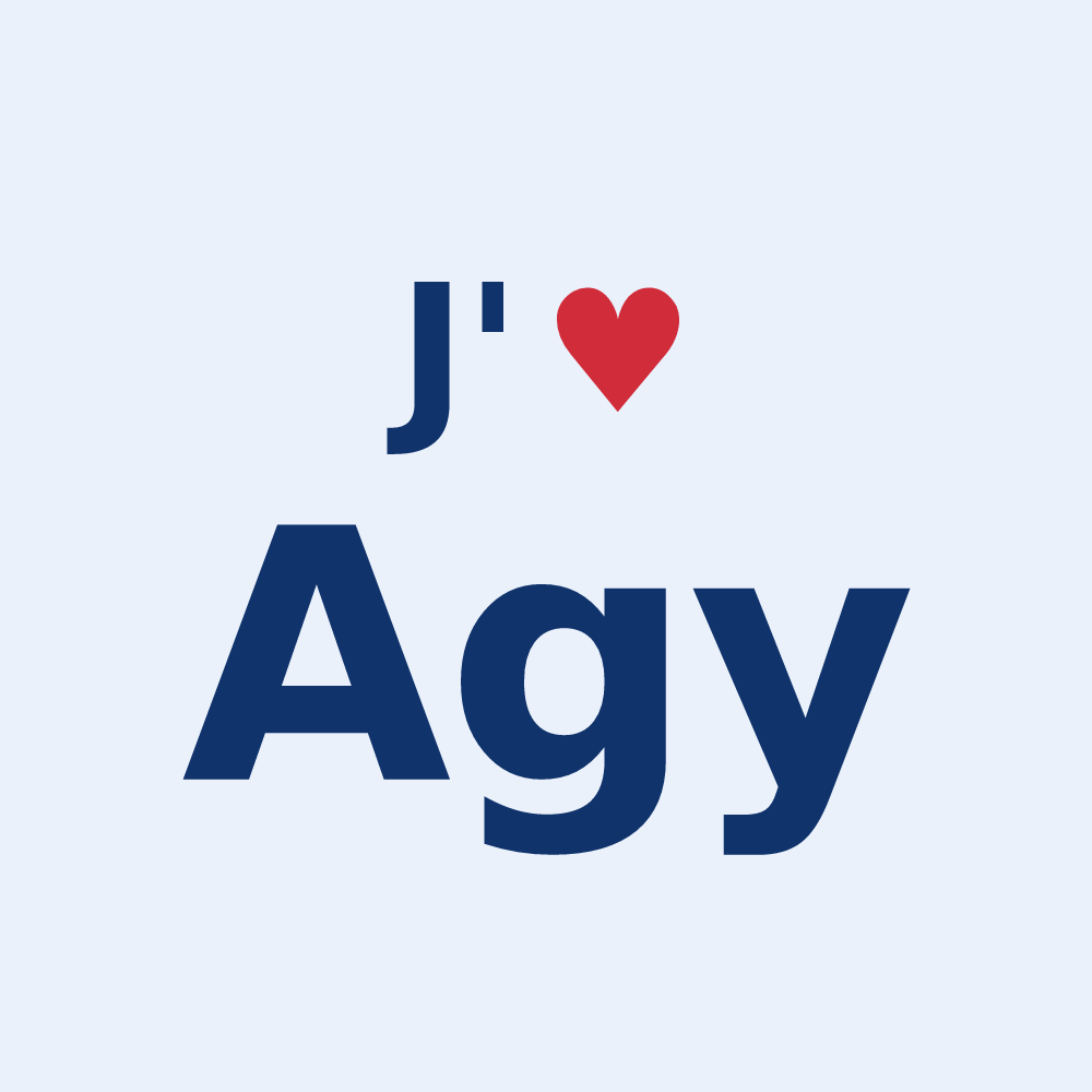 Sticker personnalisé Agy — design « J'aime Agy » imprimé sur le sticker
