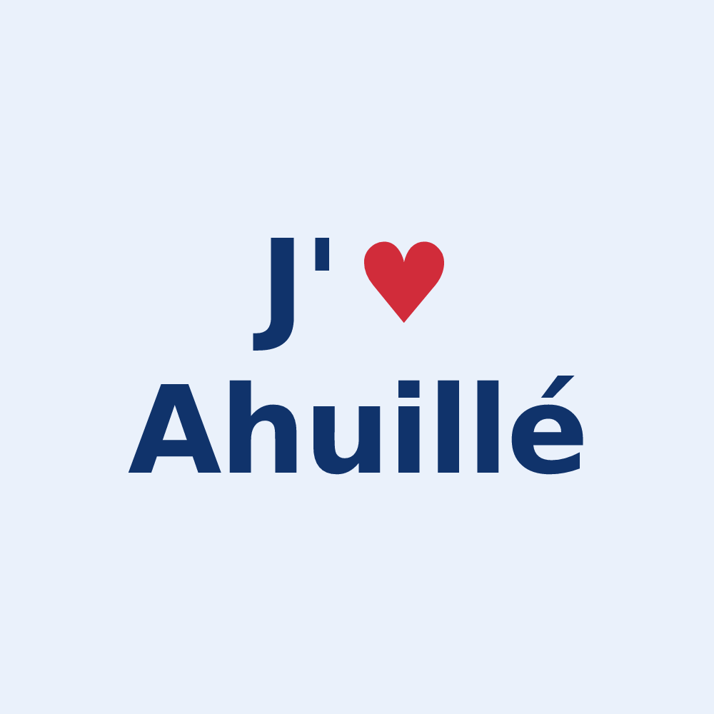 Sticker personnalisé Ahuillé — design J'aime Ahuillé