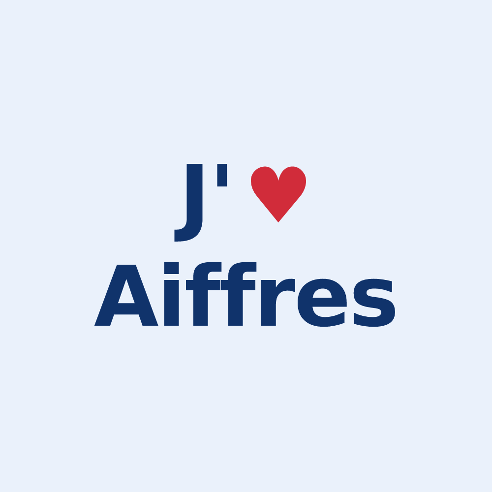 Sticker personnalisé Aiffres — design J'aime Aiffres