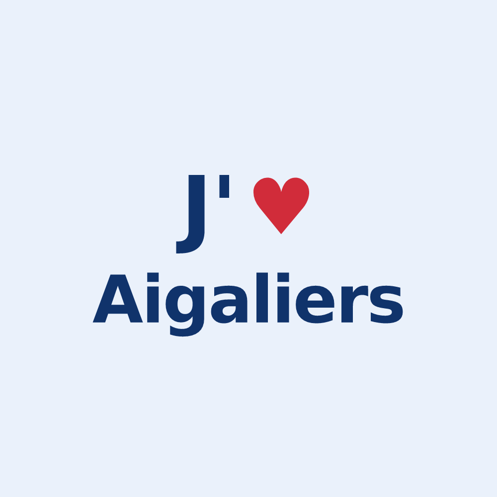 Sticker personnalisé Aigaliers — design J'aime Aigaliers