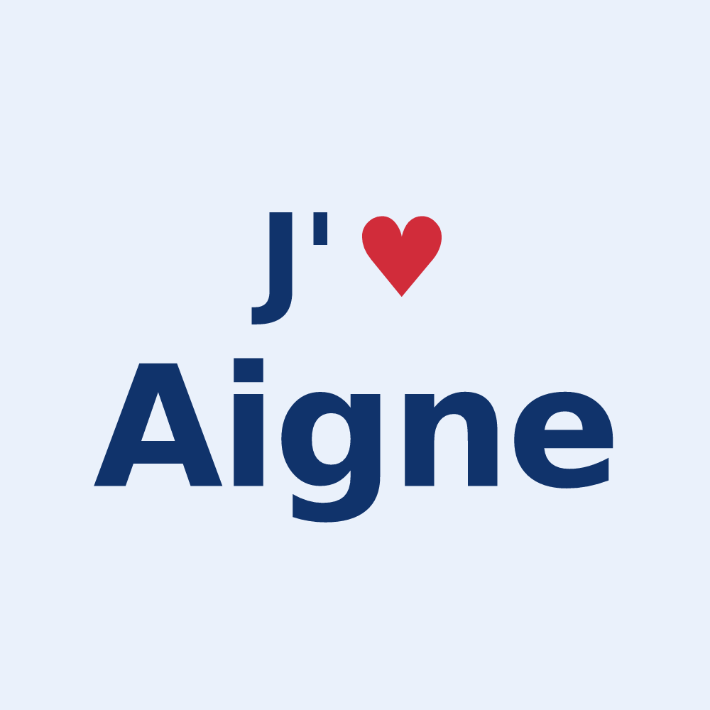 Sticker personnalisé Aigne — design J'aime Aigne