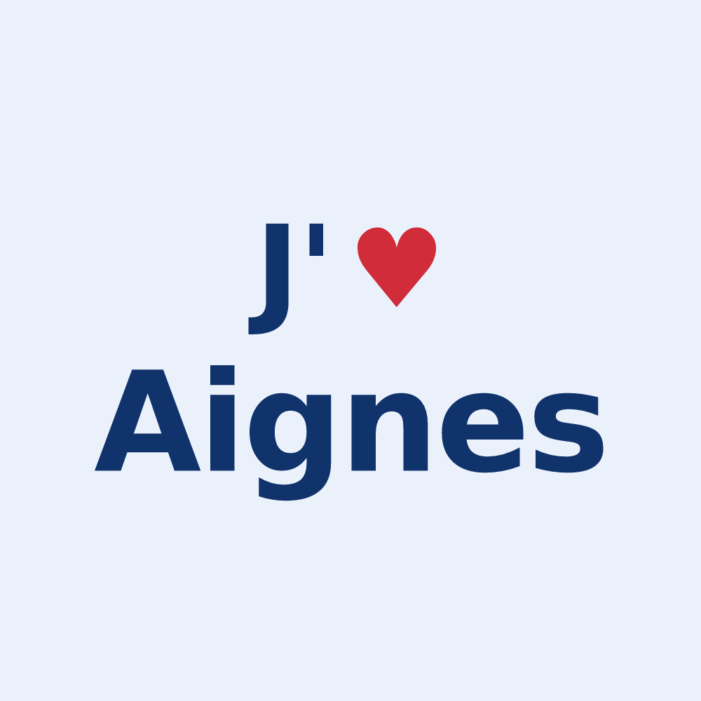 Sticker personnalisé Aignes — design J'aime Aignes