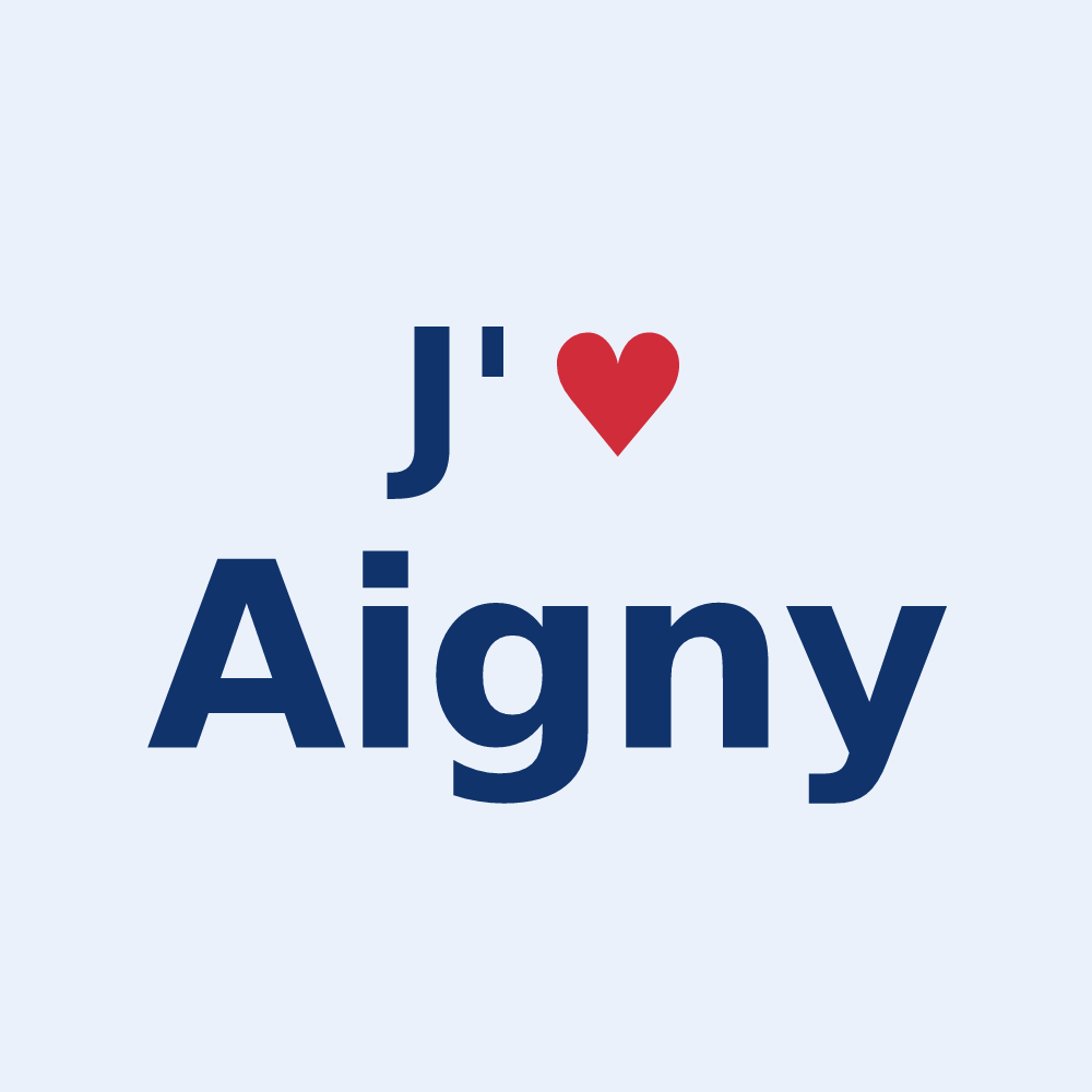 Sticker personnalisé Aigny — design J'aime Aigny