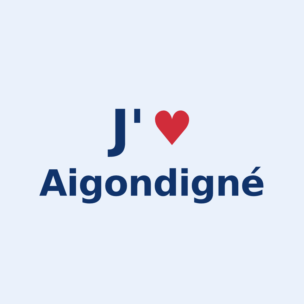 Sticker personnalisé Aigondigné — design J'aime Aigondigné