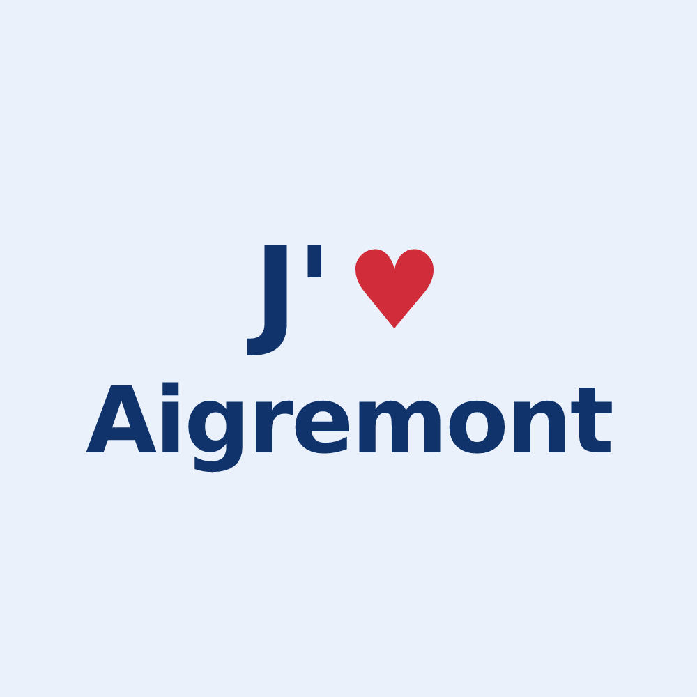 Sticker personnalisé Aigremont — design « J'aime Aigremont » imprimé sur le sticker