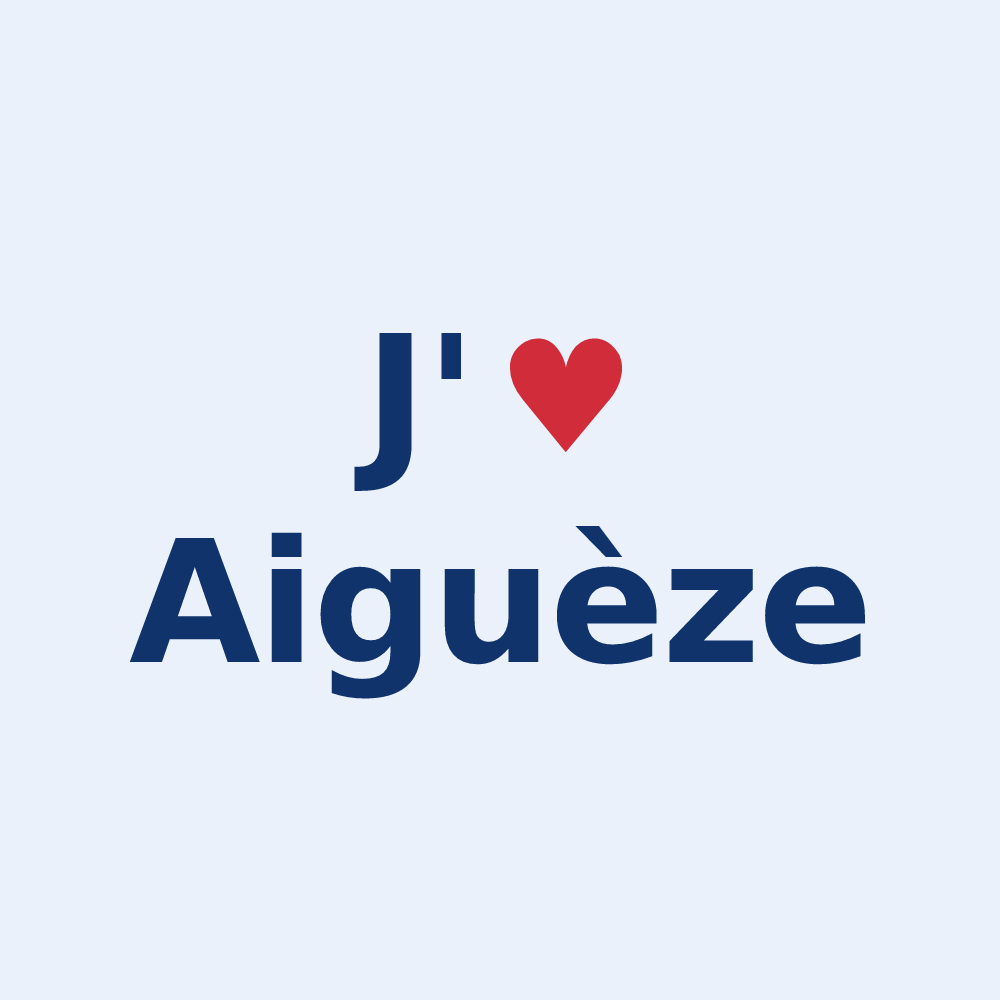 Sticker personnalisé Aiguèze — design J'aime Aiguèze
