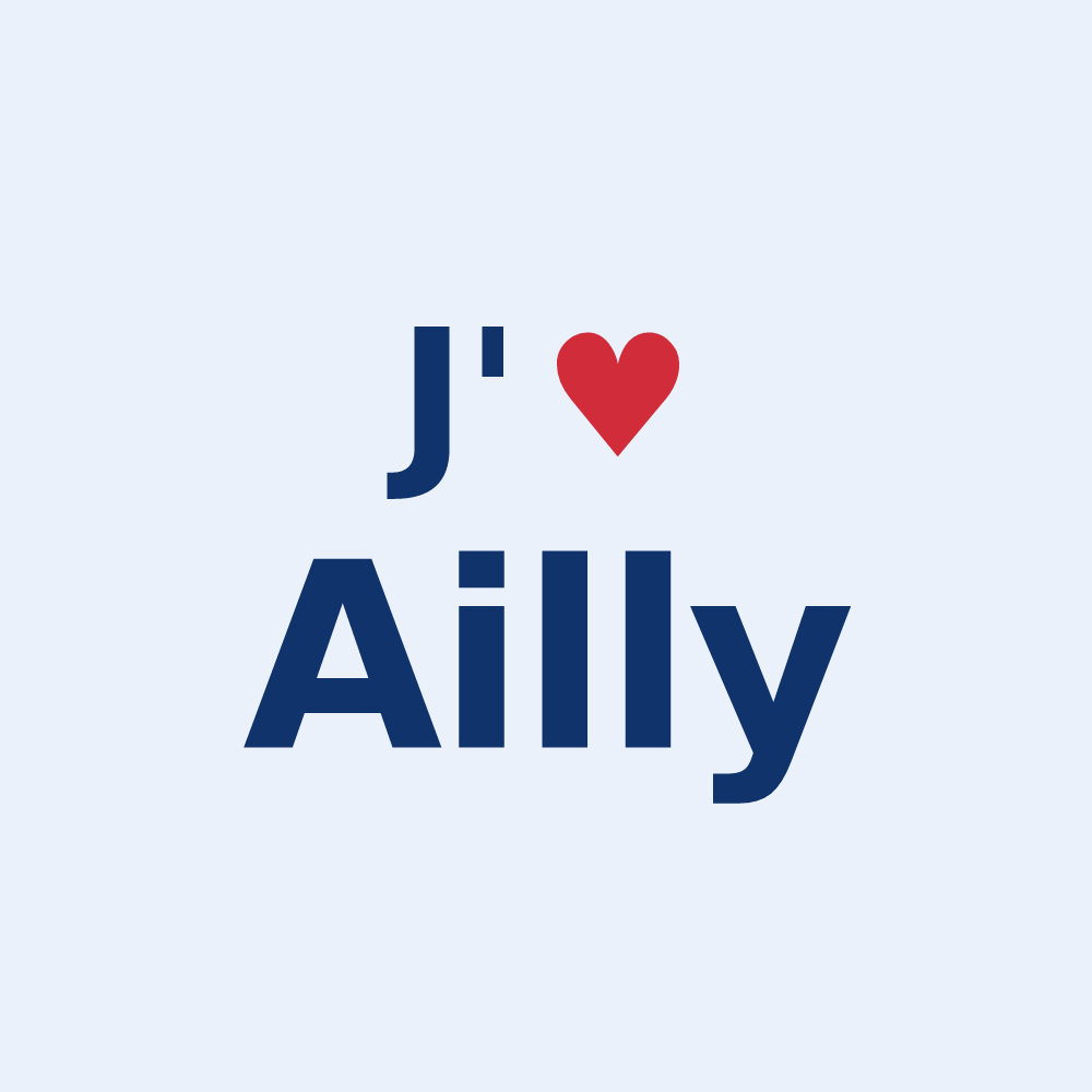 Sticker personnalisé Ailly — design J'aime Ailly