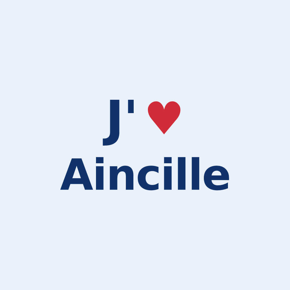 Sticker personnalisé Aincille — design J'aime Aincille