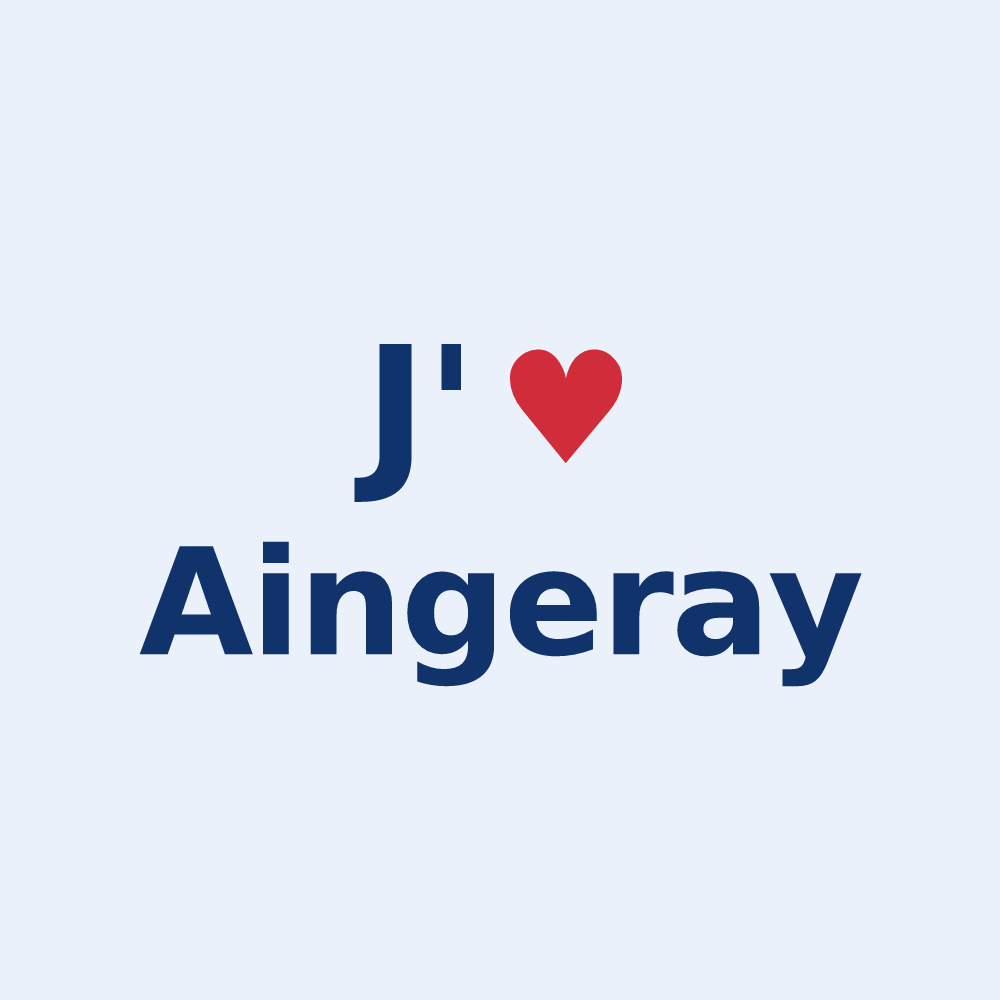 Sticker personnalisé Aingeray — design J'aime Aingeray