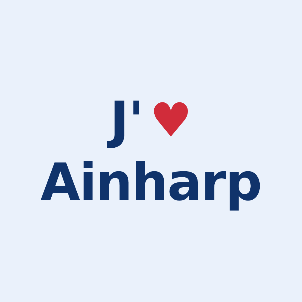 Sticker personnalisé Ainharp — design J'aime Ainharp