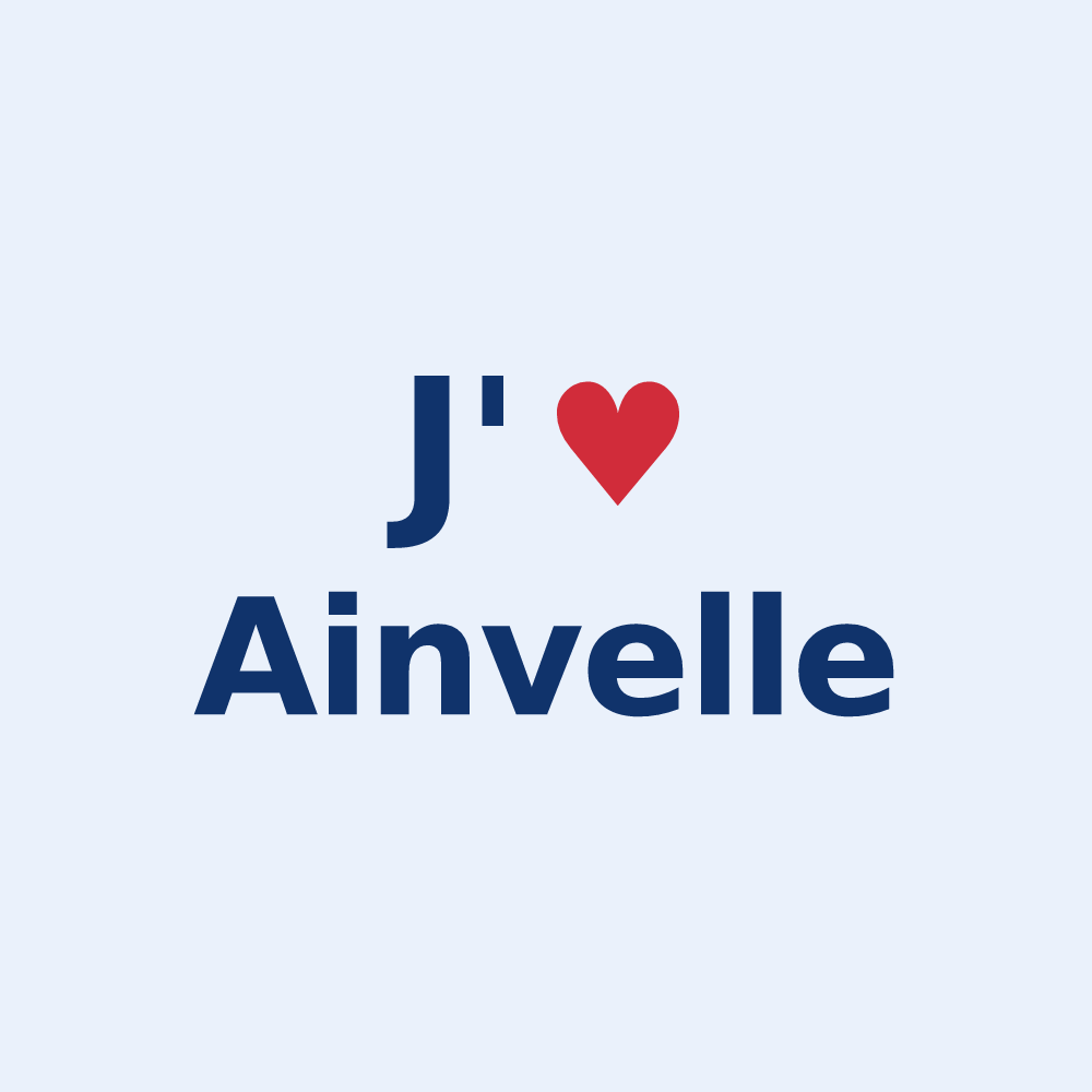 Sticker personnalisé Ainvelle — design J'aime Ainvelle