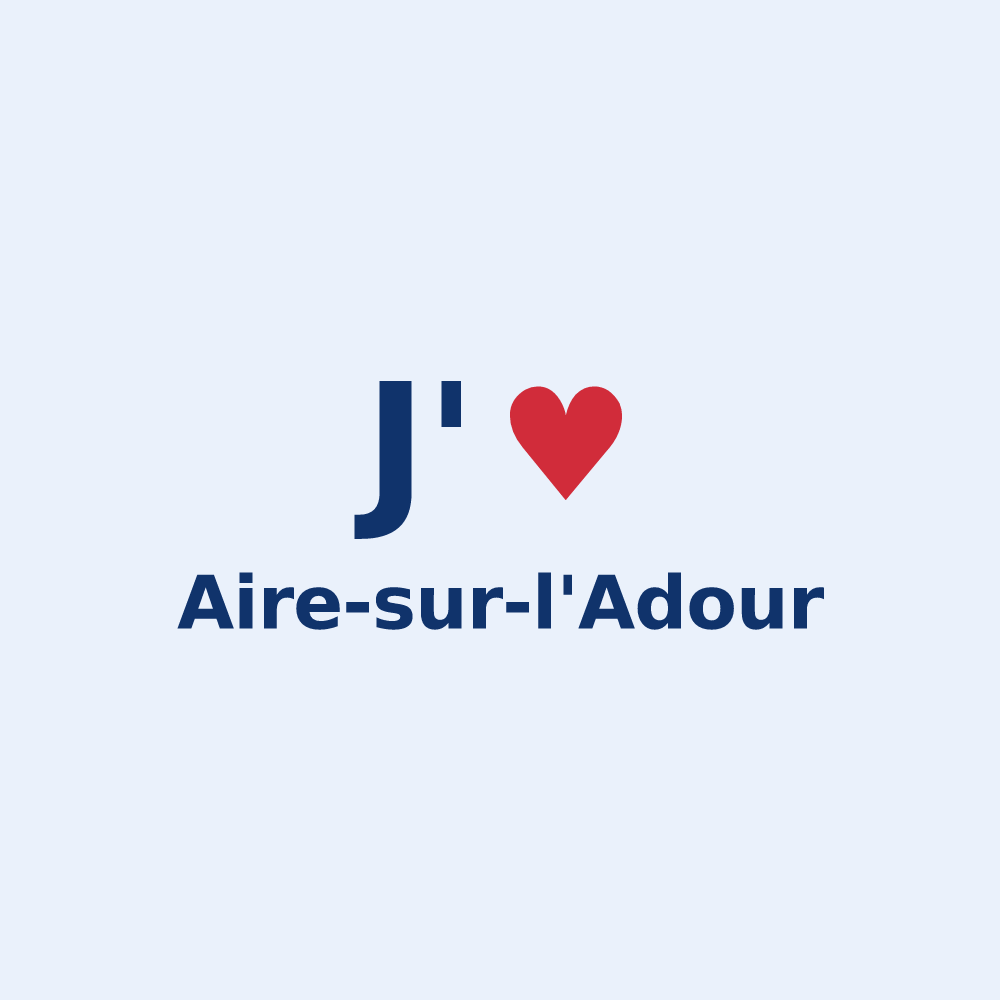 Sticker personnalisé Aire-sur-l'Adour — design J'aime Aire-sur-l'Adour