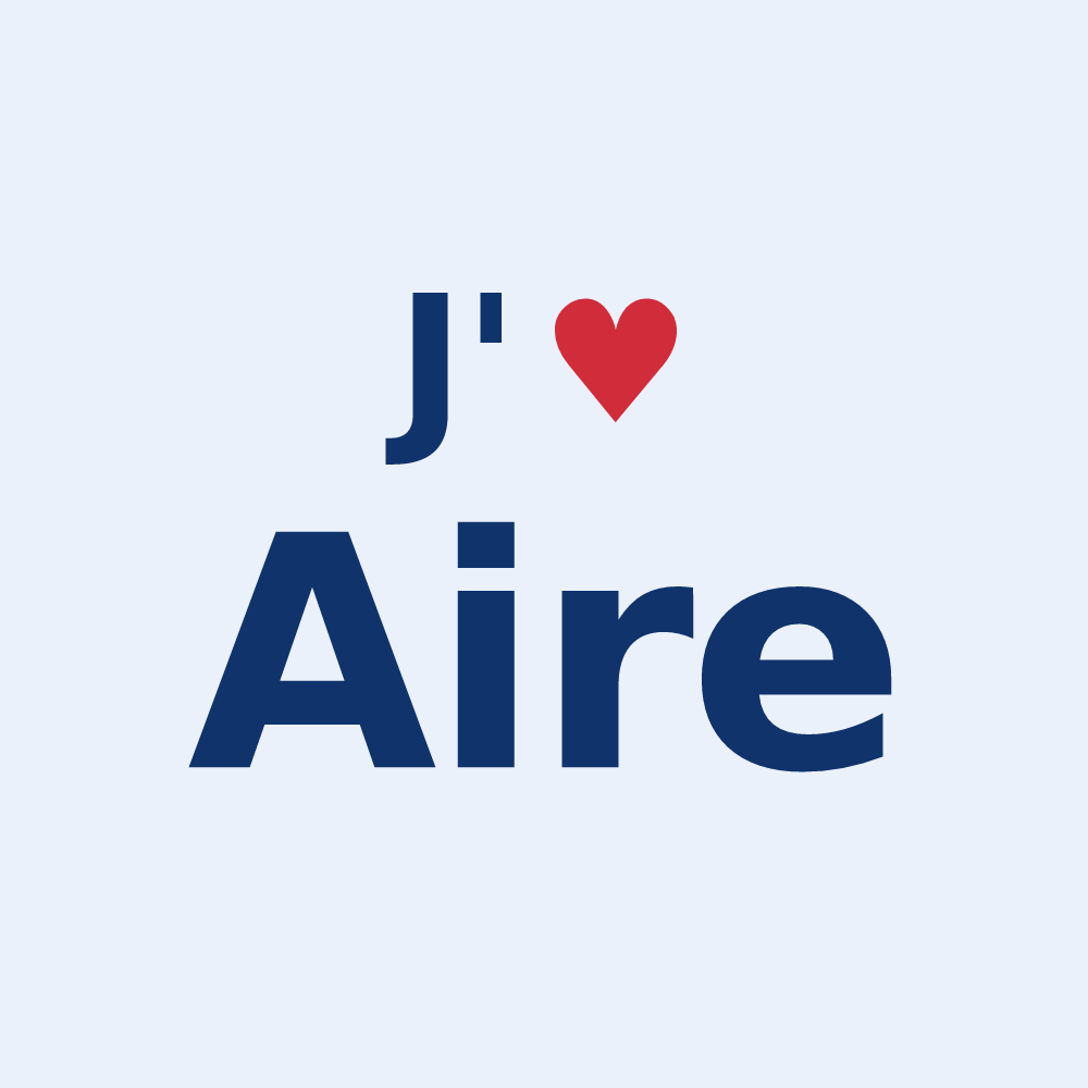 Sticker personnalisé Aire — design J'aime Aire