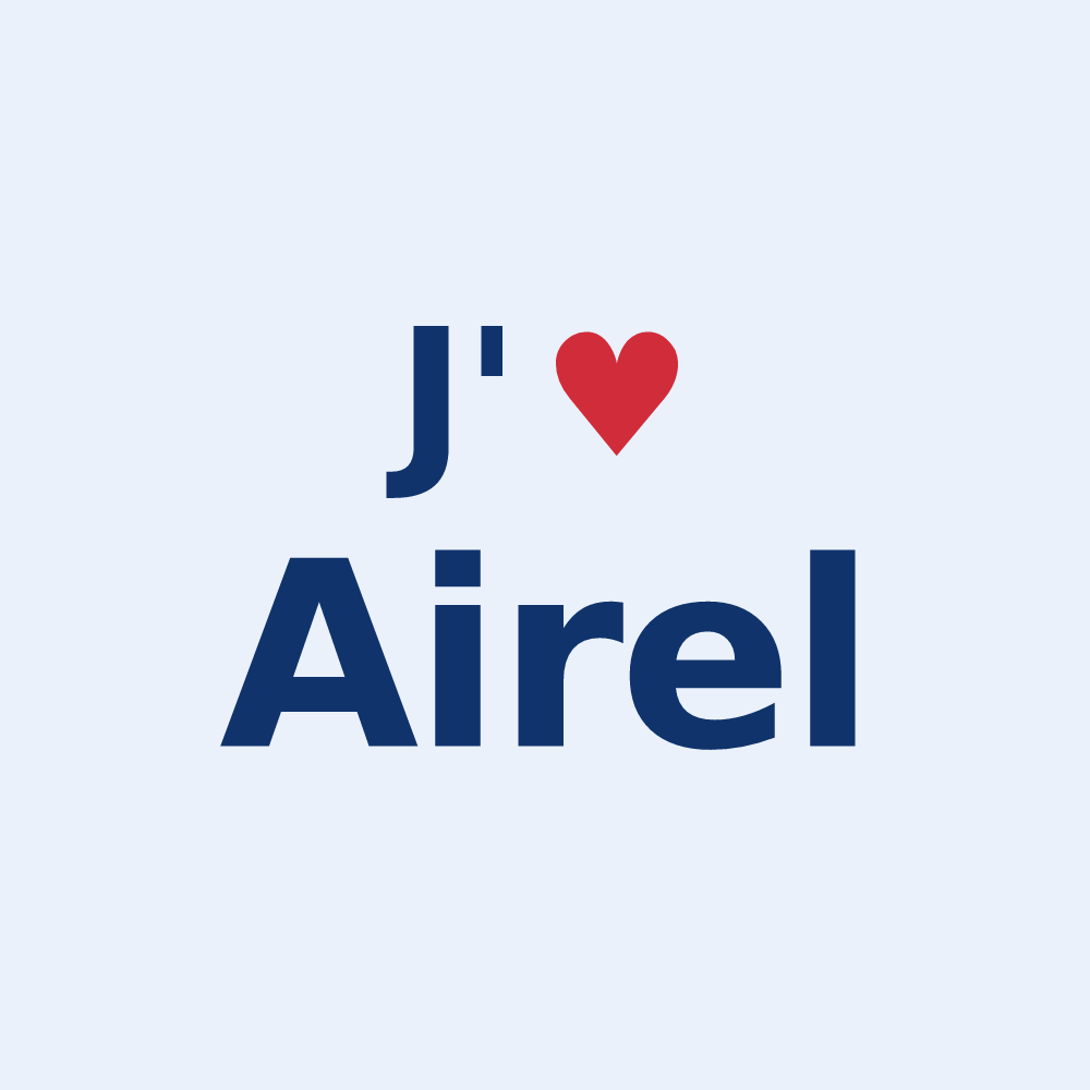 Sticker personnalisé Airel — design J'aime Airel
