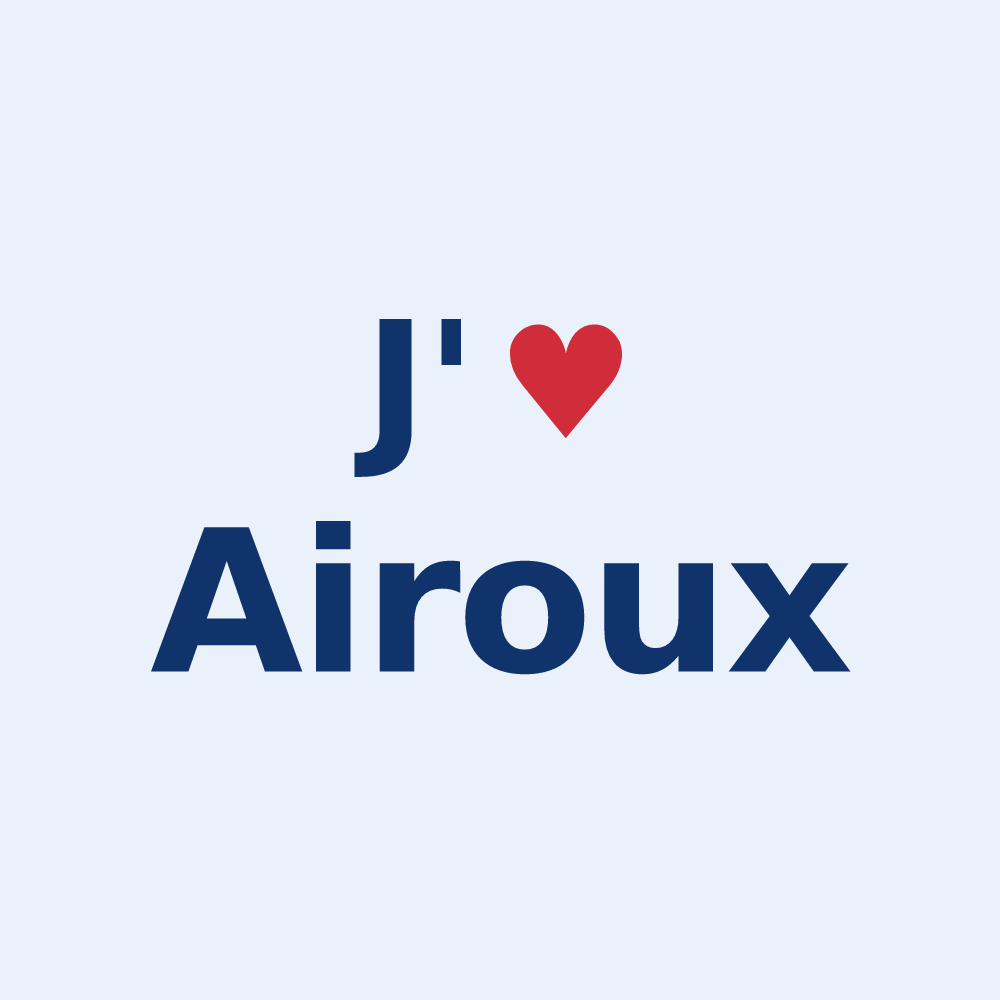 Sticker personnalisé Airoux — design J'aime Airoux