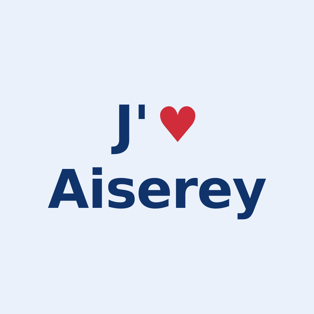 Sticker personnalisé Aiserey — design J'aime Aiserey