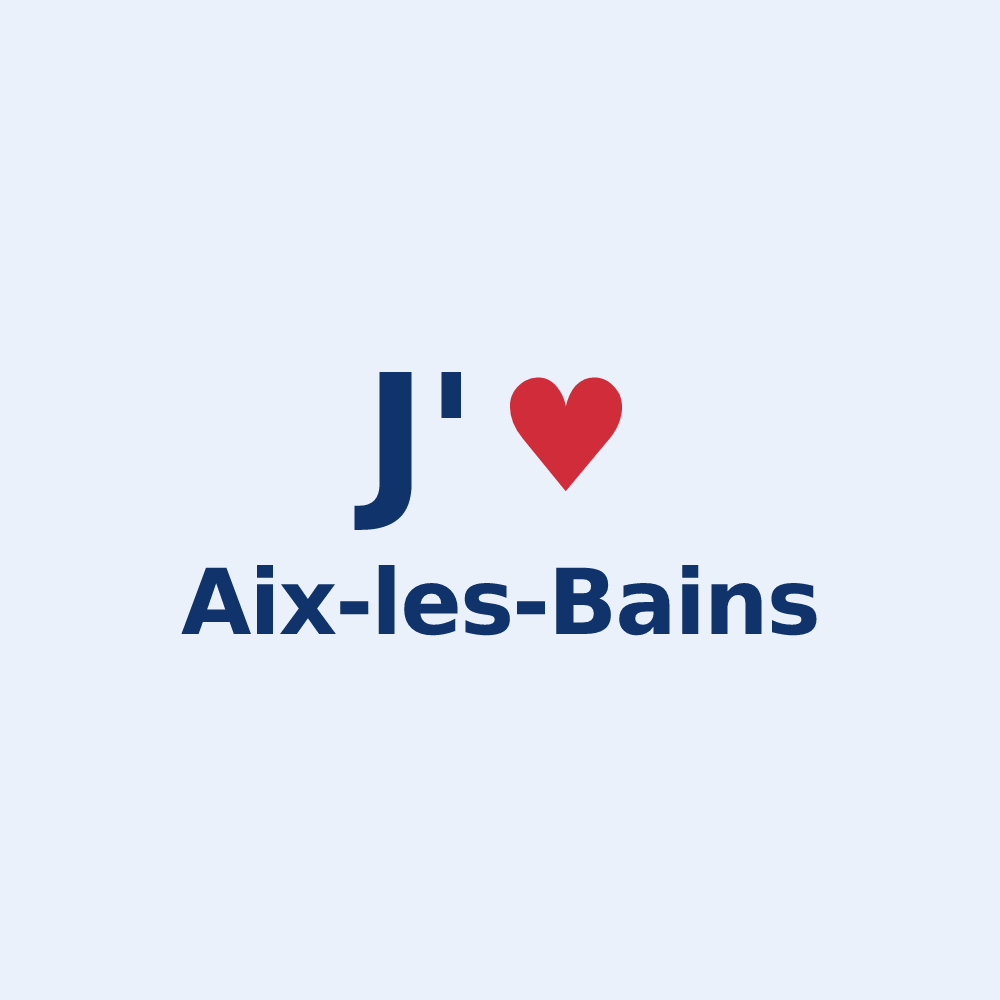 Sticker personnalisé Aix-les-Bains — design J'aime Aix-les-Bains