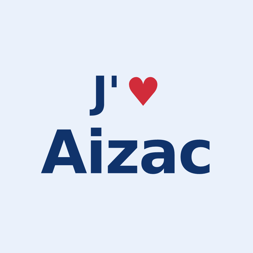 Sticker personnalisé Aizac — design J'aime Aizac