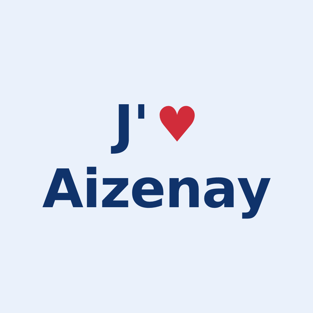 Sticker personnalisé Aizenay — design J'aime Aizenay