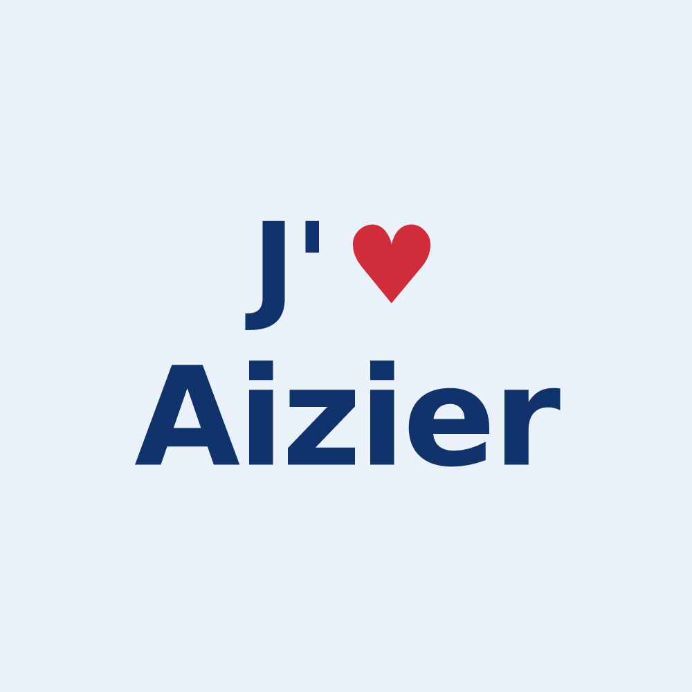 Sticker personnalisé Aizier — design J'aime Aizier