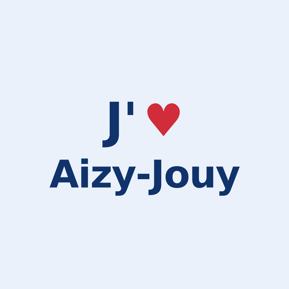 Sticker personnalisé Aizy-Jouy — design J'aime Aizy-Jouy