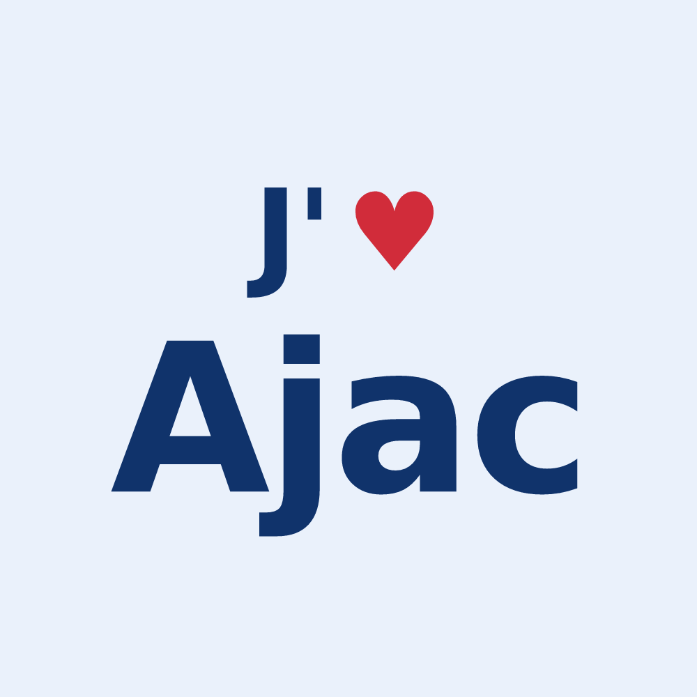 Sticker personnalisé Ajac — design J'aime Ajac