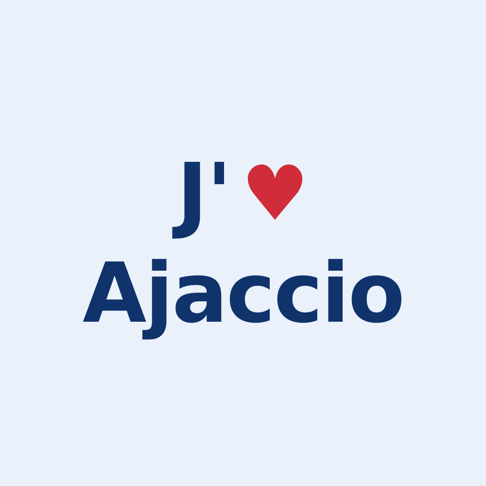 Sticker personnalisé Ajaccio — design J'aime Ajaccio