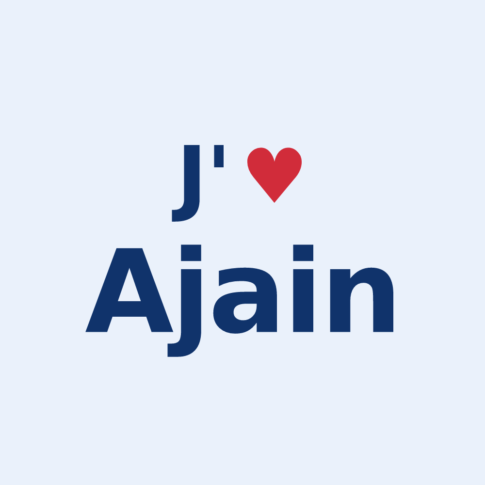 Sticker personnalisé Ajain — design J'aime Ajain