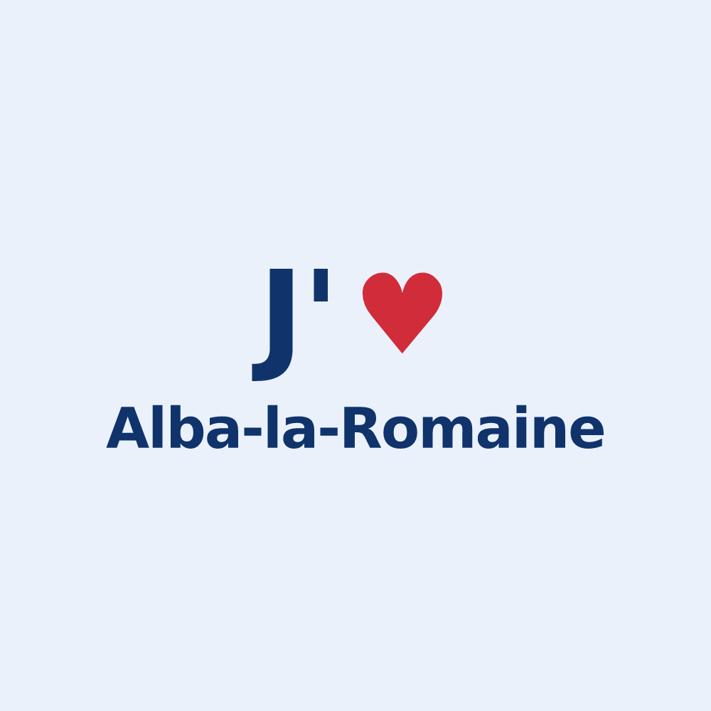 Sticker personnalisé Alba-la-Romaine — design J'aime Alba-la-Romaine