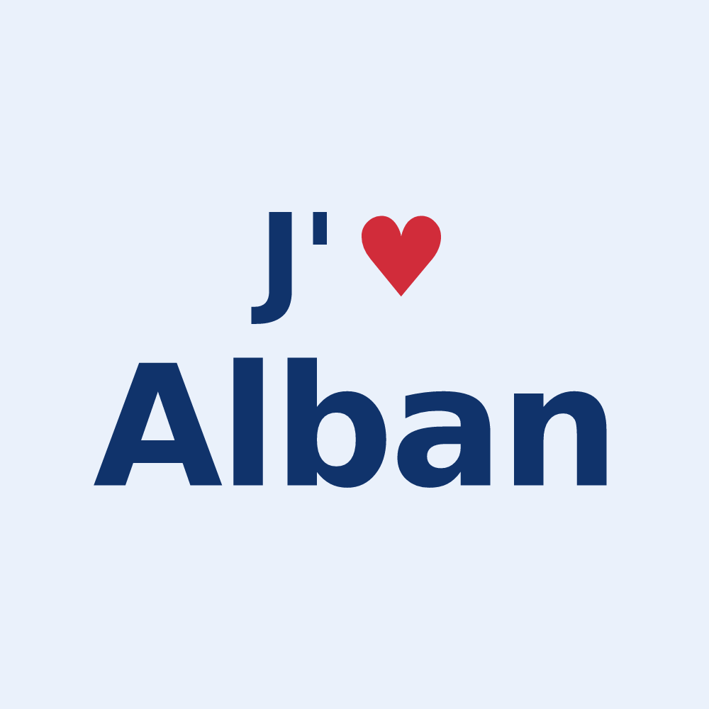 Sticker personnalisé Alban — design J'aime Alban