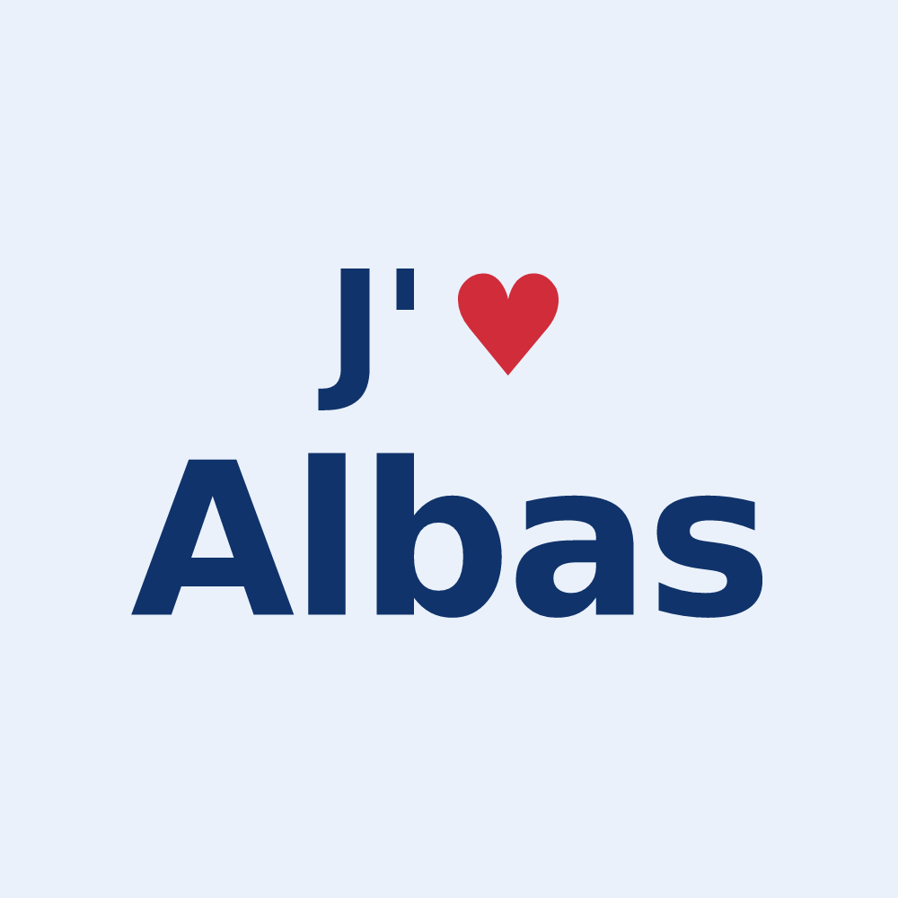 Sticker personnalisé Albas — design J'aime Albas
