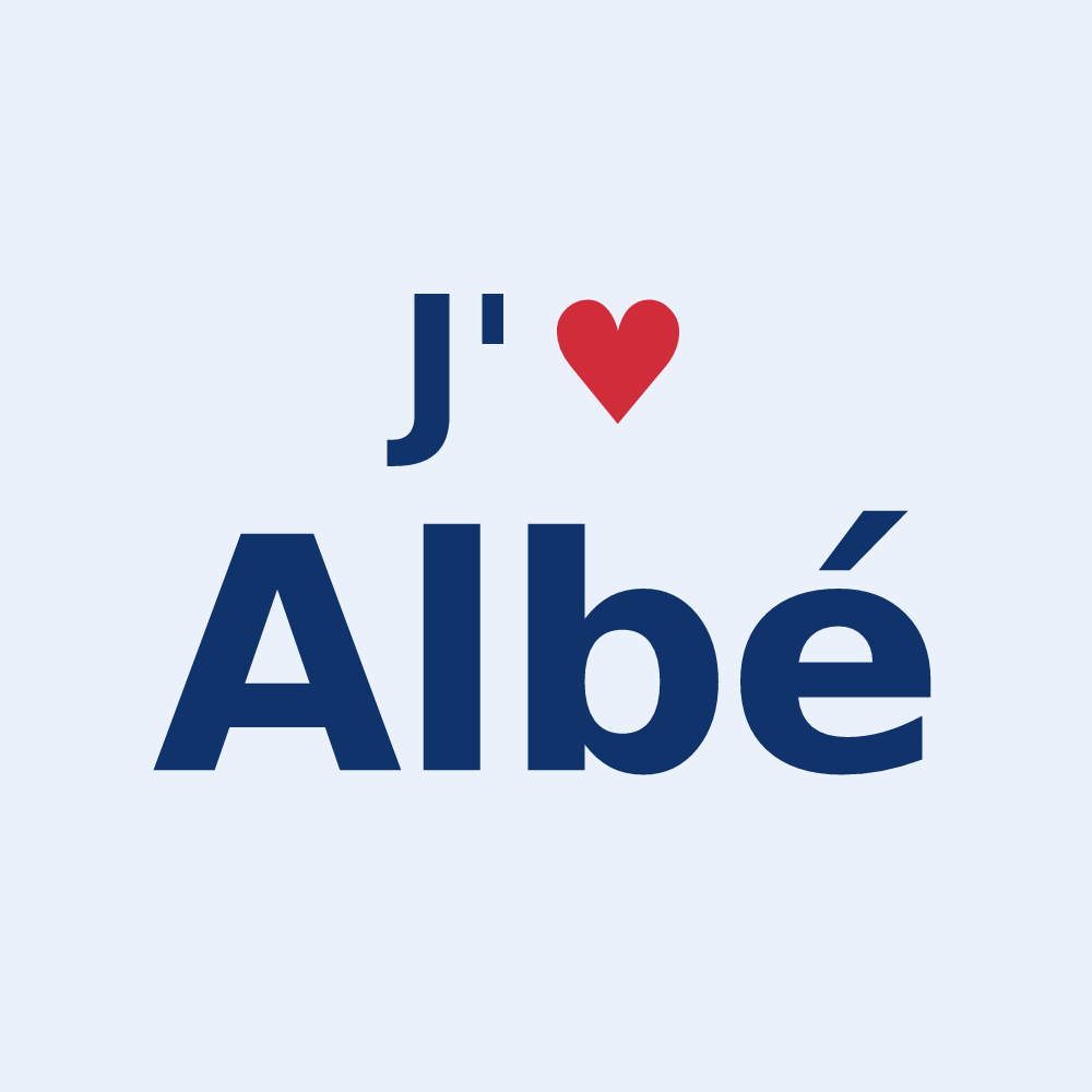 Sticker personnalisé Albé — design J'aime Albé