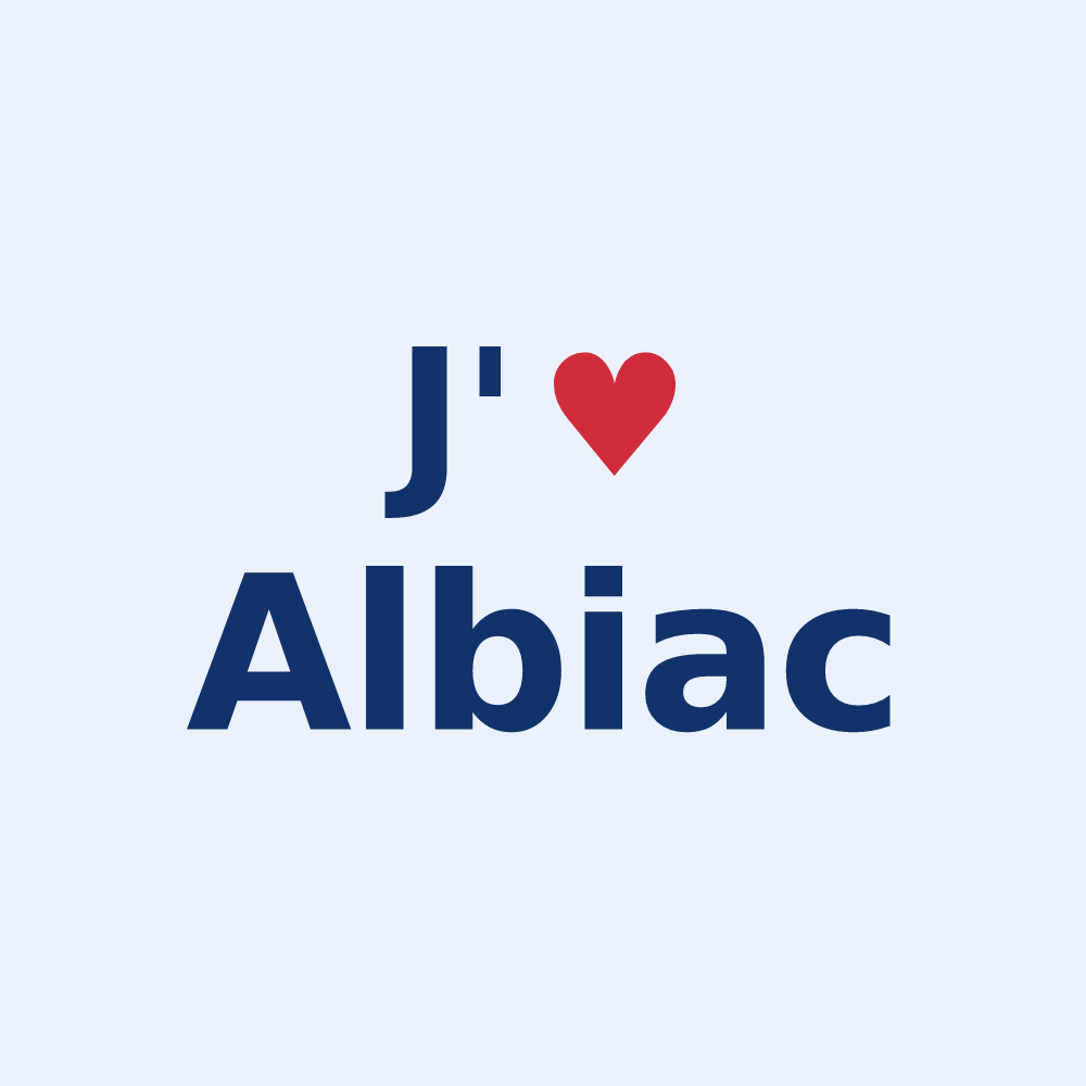 Sticker personnalisé Albiac — design J'aime Albiac