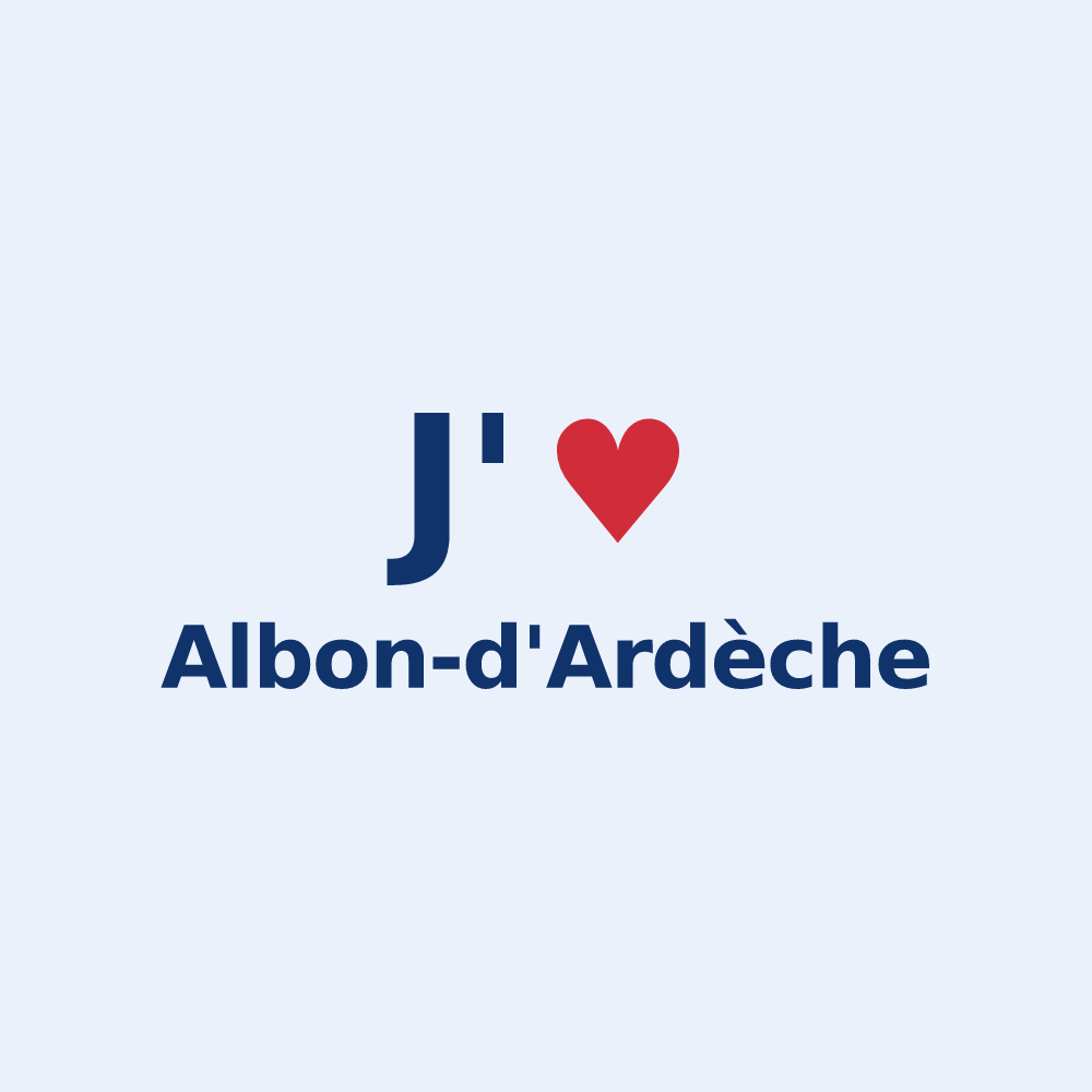 Sticker personnalisé Albon-d'Ardèche — design J'aime Albon-d'Ardèche