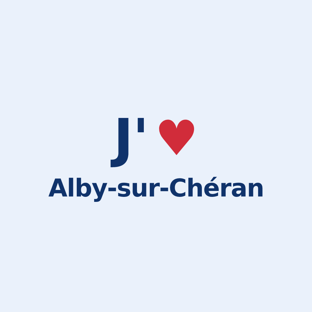 Sticker personnalisé Alby-sur-Chéran — design J'aime Alby-sur-Chéran