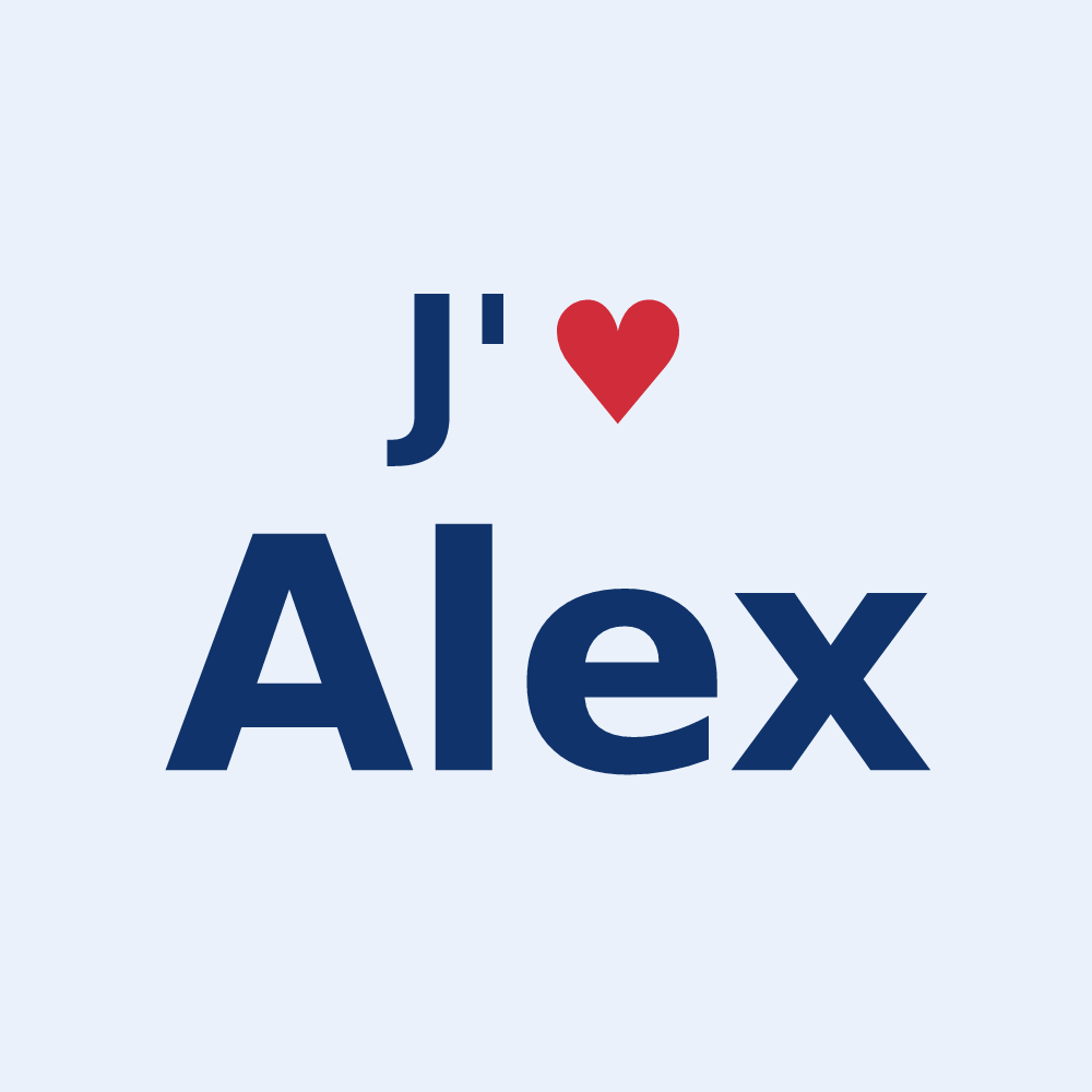 Sticker personnalisé Alex — design J'aime Alex