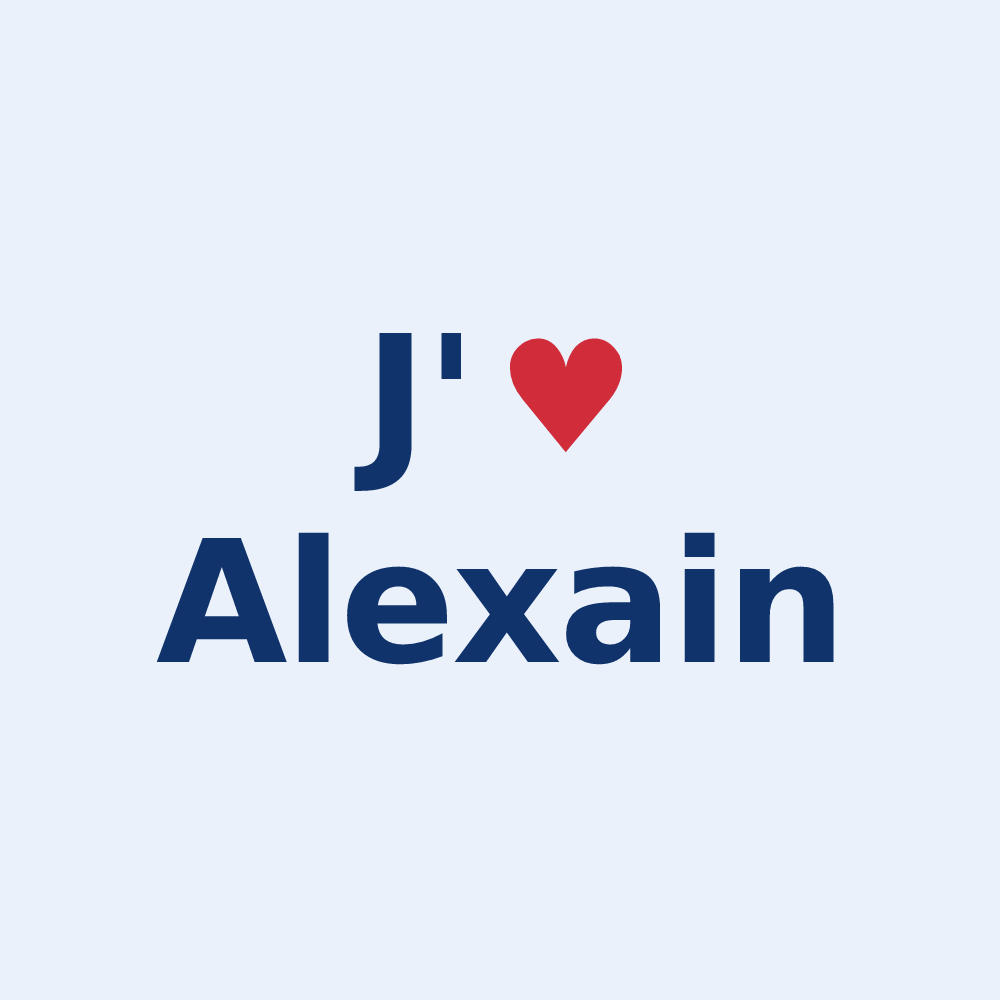 Sticker personnalisé Alexain — design J'aime Alexain